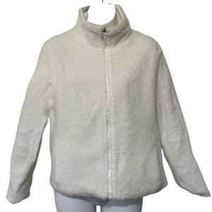 Cavalini Reversible Off-White Zipped Sherpa Jacket Size PM